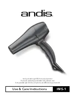 Предварительный просмотр 1 страницы Andis HVS-1 Use & Care Instructions Manual