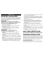 Preview for 2 page of Andis HVS-1 Use & Care Instructions Manual