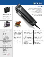 Andis MBA 120V/60 Hz Specification Sheet preview