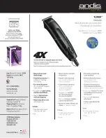 Andis PMT-2 Specification Sheet предпросмотр