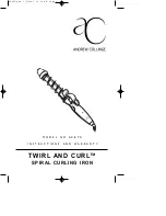 Preview for 1 page of Andrew Collinge TWIRL AND CURL AC8TC Instructions And Warranty