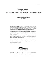 Preview for 1 page of Andrew SelectAmp CDMA 800 User Manual