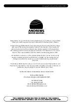 Предварительный просмотр 2 страницы andrews CWH120/200 Installation Manual, Operation And Maintenance Manual