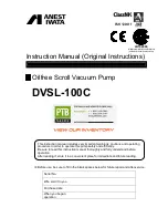 Предварительный просмотр 1 страницы Anest Iwata DVSL-100C Instruction Manual