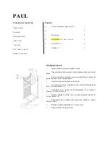 Предварительный просмотр 2 страницы Anima Paul PA1200600NRZ User Manual And Maintenance Rules