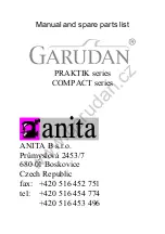 Anita Garudan COMPACT Manual And Spare Parts List preview