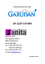 Предварительный просмотр 1 страницы Anita GARUDAN GF-1107-147 MH Manual