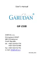 Предварительный просмотр 1 страницы Anita Garudan GIF-2500 User Manual