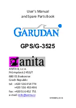 Anita Garudan GPS/G-3525 Series User'S Manual And Spare Parts Book preview