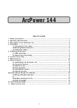 Preview for 3 page of Anolis ArcPower 144 User Manual