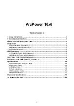 Preview for 2 page of Anolis ArcPower 16x6 User Manual