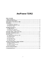 Preview for 2 page of Anolis ArcPower 72/K2 User Manual