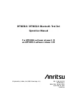 Предварительный просмотр 1 страницы Anritsu MT8850A Operation Manual