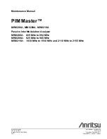 Anritsu PIM Master MW8208A Maintenance Manual preview