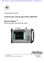 Preview for 1 page of Anritsu Spectrum Master MS2720T User Manual