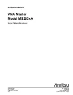 Anritsu VNA Master MS203 A Series Maintenance Manual preview