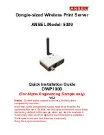 Предварительный просмотр 1 страницы Ansel 5009/DWP1000-Series Quick Installation Manual