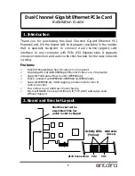 ANTAIRA Dual Channel Gigabit Ethernet PCIe Card Installation Manual preview