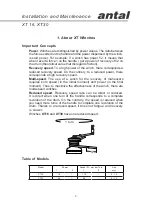 Preview for 3 page of Antal XT Series Installation And Maintenance Manual