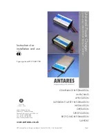 Antares 96550 Instructions For Installation And Use Manual предпросмотр