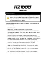 Preview for 3 page of Antari HZ-1000 User Manual