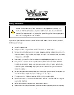 Preview for 3 page of Antari W-715 Fog Jet User Manual