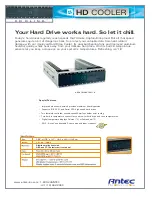 Antec HD Cooler Specification Sheet preview