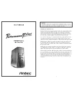 Antec Perfomance PLUS600 Series User Manual preview