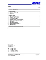 Preview for 2 page of ANTEK ECD3AM-00-00 Operating Manual