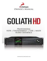 Предварительный просмотр 1 страницы Antelope GOLIATH HD Owner'S Manual