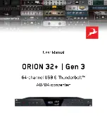 Preview for 1 page of Antelope ORION 32+ Gen 3 User Manual