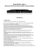 Предварительный просмотр 1 страницы Antelope Orion 32 HD User Manual