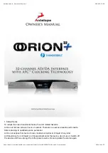 Предварительный просмотр 2 страницы Antelope Orion 32+ Owner'S Manual