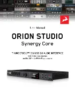 Preview for 1 page of Antelope ORION STUDIO Synergy Core User Manual