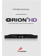 Предварительный просмотр 1 страницы Antelope Orion32 HD Owner'S Manual