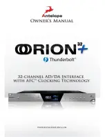 Antelope Orion32+ Owner'S Manual preview