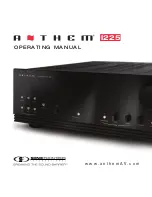 Предварительный просмотр 1 страницы Anthem I225 Operating Manual