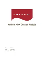 Anthem MDX Crestron Manual preview