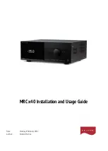 Preview for 1 page of Anthem MRC 40 Series Installation And Usage Manual