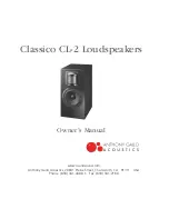 Anthony Gallo Acoustics Classico CL-1 Owner'S Manual preview