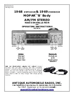 Antique Automobile Radio 673101B Installation And Operating Instructions preview