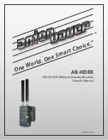 Anton/Bauer One World. One Smart Choise AB-HDRX Owner'S Manual preview