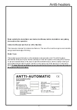 Предварительный просмотр 5 страницы ANTTI A170 Instructions For Installation And Use Manual