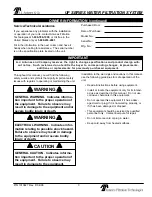 Preview for 3 page of Antunes Filtration Technologies UF-420 Series Owner'S Manual