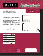 Preview for 2 page of Anvil MINI PRIMA PRO COA7002 Specifications