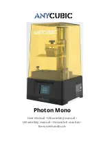 AnyCubic Photon Mono User Manual preview