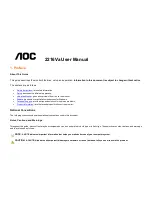 AOC 2216VA User Manual предпросмотр