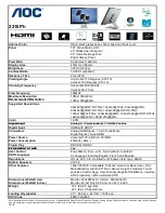 AOC 2218PH Brochure preview