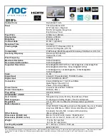 Preview for 1 page of AOC 2230Fh Specifications