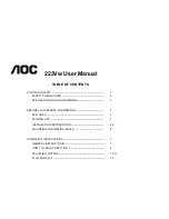 AOC 223VW User Manual preview